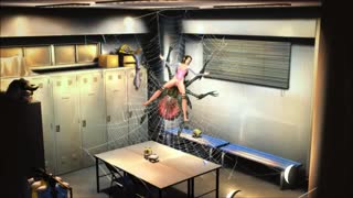 Cartoon: A spider confused a young girl and fucked her in the pussy