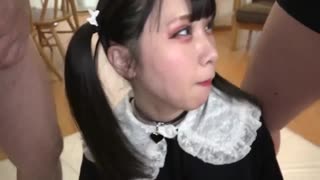 A Japanese student went with the men to the hut to give them in all their holes without exception