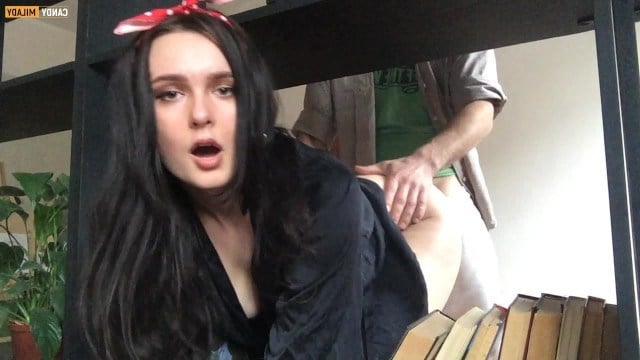 Candy Milady forgot her panties and got fucked by her young stepson.