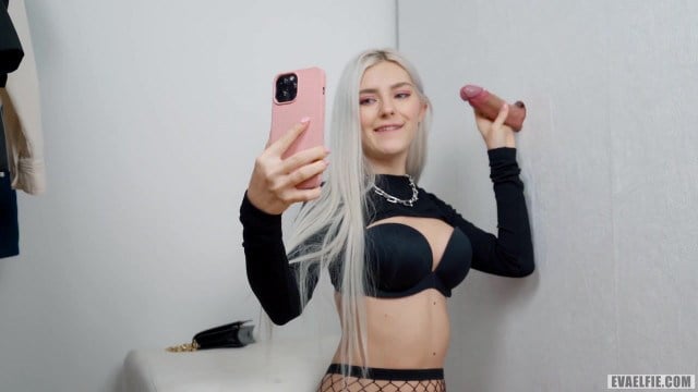Eva Elfie discovers unexpected pleasure through a wall