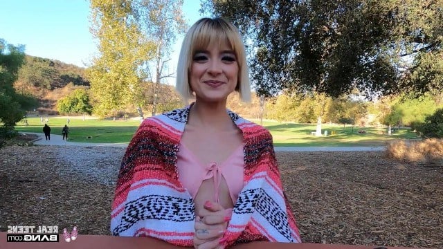 Guy picks up a short-haired blonde in the park and fucks her