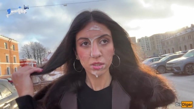 Katty West sucks cock publicly for cash reward