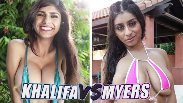 Man compares two busty brunettes to see who's better